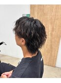 襟足あるパーマスタイル