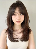 大人可愛い夏斜めバングダークパープルナチュラルショート
