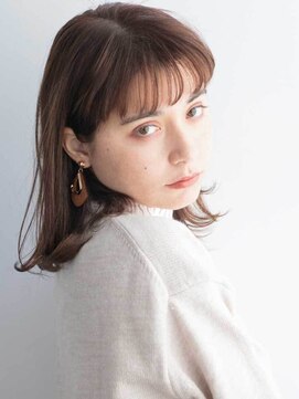 テラス 福島(Terrace) ミディアム小顔カット前髪ありくすみカラー10代20代30代40代