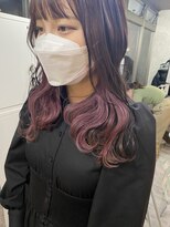 ミニム ヘアー(minim hair)&nbsp;【minim×日比】インナーカラー　モーブピンク
