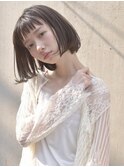 【brisa 表参道】暗髪×ダークモカのシースルーボブ