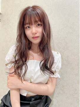 ヘアデザイン アンジェロ(Hair Design Angelo) やる巻きセミロング／インナーカラー