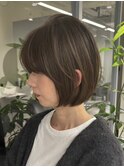 くびれショートボブ40代50代グレイカラー白髪染め白髪ぼかし￥