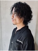 20代30代ハードパーマメンズミディアム