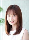 ★酸性縮毛矯正＋白髪染め・30代40代50代セミロング【髪質改善】