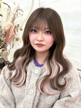 エルバイラビス 大宮(elu by lovis) 《高瀬寛菜》ブリーチなしカラー/大宮韓国/シールエクステピンク