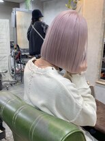 アポロ 横浜駅店(apollo)&nbsp;ピンクベージュブリーチダブルカラーハイトーンケアブリーチボブ