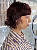 【徳岡】ボブ　パーマ　ニュアンス　暖色カラー