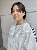 前髪なし小顔カット切りっぱなしボブセンターパート