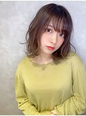 アンブレラカラー/こなれミディ/ウェーブパーマ/前髪/錦糸町