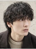 ツイストスパイラルパーマ波巻きパーマシャドウパーマ黒髪原宿
