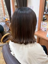 ヒラトヤ 肴町店 小顔大人可愛い外ハネ透明感シルキーアッシュミディ20代30代40代