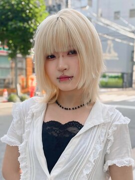 ニトバイアンキシム(nit by ahnkism) ウルフレイヤーボブ/ケアブリーチホワイトミルクティー