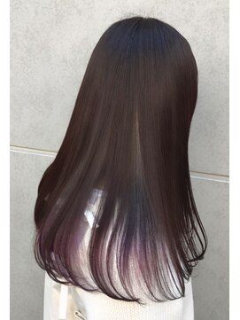 クリープ(Cleep) ダークバイオレット×モーブバイオレットシースルーロング