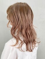 アルバム 銀座(ALBUM GINZA)&nbsp;ベージュミディ_ウェーブパーマフォギーベージュ耳かけ_ba296202