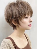 ラフ 新宿(Laff)&nbsp;似合わせカット 小顔ショートボブ 丸みショート グレーベージュ