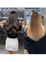 キング 高槻(K!ng)&nbsp;縮毛矯正髪質改善ハイライトレイヤーカット高槻美容室エクステ