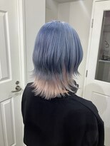 ゲーム 渋谷店(GAME) ブリーチダブルカラーブルーグレー派手髪インナーカラー