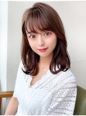 後れ毛が可愛い顔周りレイヤー/ナチュラルアッシュ/顔周り
