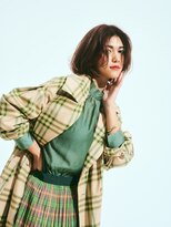 カバーヘア ブリス 上尾西口店(COVER HAIR bliss)&nbsp;センターパートかき上げバングローズブラウン小顔ボブtk1上尾