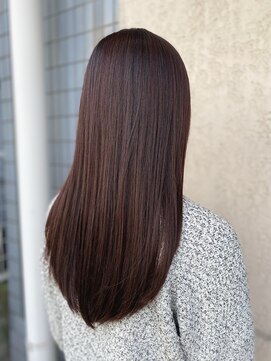 ピンクブラウン/カラー/前髪カット