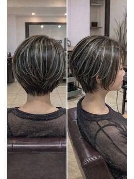 筋感ハイライトでつくる大人ショートボブ