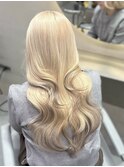 mayu//ホワイトブロンドエンドカラー裾カラーデザインブリーチ