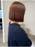 艶髪ストレートボブ＊切りっぱなしミディアム暖色カラー/明大前