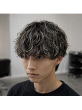 メンズ ドルチェ(men's Dolce)&nbsp;【波巻きスパイラル×ハイライトカラー】#メンズパーマ#メンズ