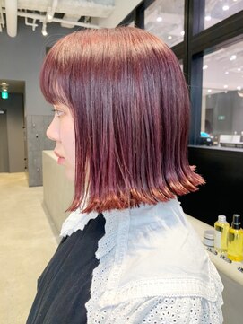 アルバム 銀座(ALBUM GINZA) チェリーピンク_外ハネボブアッシュブラウンネオウルフ_ba274042