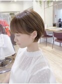 前髪マッシュバング　耳掛けひし形丸みショートボブ【近藤】横浜