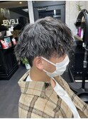 ソフトツイストスパイラルパーマ ツーブロック メンズカット