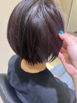 シェル 国分寺(shell) パープルカラー/ブリーチなし/ショート/ショートボブ