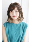 ミディアム_大人可愛いゆるミックスカール