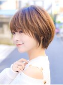 20代30代40代◎小顔前髪ショートボブグレージュカラー新宿代々木