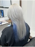 ROUIS 津田沼　ホワイト×ブルーのインナーカラー