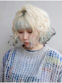 似合わせカットウェーブミディアムホワイトブロンド_ba447921