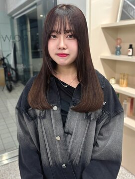 イロウ 天神大名店(IROW) チョコレートブラウン レイヤーカット 顔周りカット ストレート
