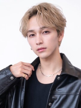 ハバナ 渋谷(HAVANA) メンズ波巻きセンターパート韓国風黒髪ツーブロックマッシュ