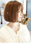 ■ミディアムボブ/ピンクグラデーション/前下がりボブ元町3-4