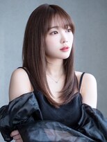 アルバム 池袋(ALBUM)&nbsp;ロンググレージュおくれ毛前髪カット_F40107