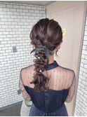 編み下ろし　お呼ばれヘアセット　参列ヘア