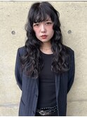 暗髪ラベンダーグレージュ×ナチュラルセミロング◎透明感ヘア