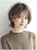大人ショートレイヤー白髪ぼかし脱白髪染め40代50代60代原宿