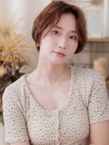 カバーヘアアンドスパ ブリス 浦和(COVER HAIR&SPA bliss)&nbsp;ピンクブラウンブリーチなしかきあげマッシュウルフパーマ30代a
