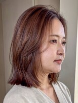 トップヘアー スパアンドリラクゼーション 安城(spa&relaxation)&nbsp;安城顔周りレイヤー艶色くびれボブピンクブラウン30代40代50代