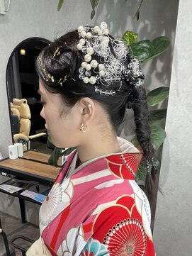 ゼスト クレス(ZEST Cres) 【立川cres奈佳子】卒業式ヘアアレンジ パール 着付け】