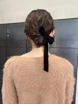 ヘアー アイス ルーチェ(HAIR ICI LUCE)&nbsp;結婚式参列ヘアセットふるふわお団子シニヨン/今枝