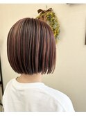 20代30代40代/ぱっつんボブ/ショートヘア/アンブレラカラー