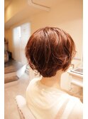くせ毛活かしたゆるウェーブショートボブ脱縮毛矯正ミニボブ
